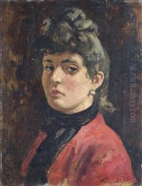 Il Giubbetto Rosso Oil Painting by Angiolo Tommasi