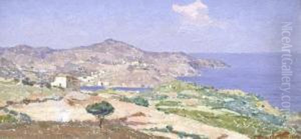 Scorcio Dell' Elba Oil Painting by Angiolo Tommasi