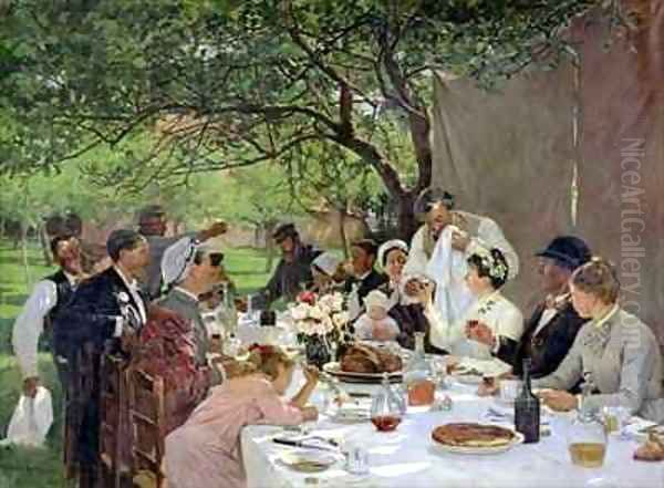 The Wedding Meal at Yport Oil Painting by Albert-Auguste Fourie