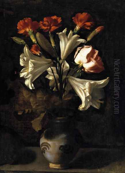 Vase of Flowers 1635-36 Oil Painting by Juan Fernandez