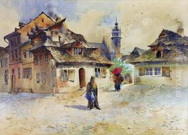 Dawna Zabudowa Kazimierza R. 1892 Oil Painting by Stanislav Tondos