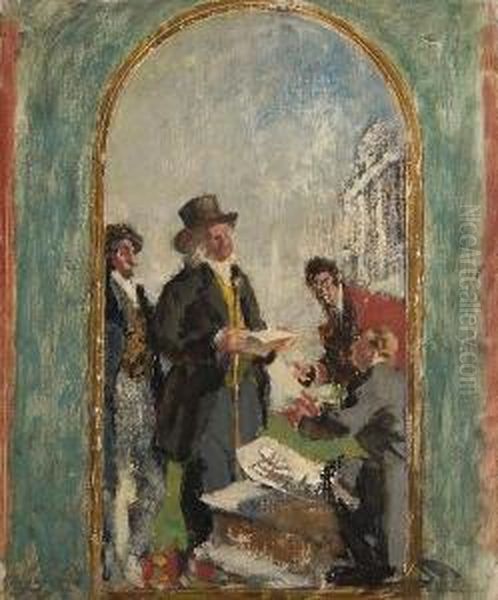 Jeremy Bentham And The Other 
Founders Of University College, London In Consultation With The 
Architect, William Wilkins Oil Painting by Henry Tonks