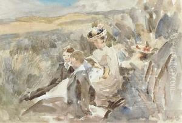 Resting Among The Sand Hills Oil Painting by Henry Tonks