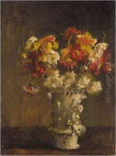 Still Life With Flowers Oil Painting by Henry Tonks