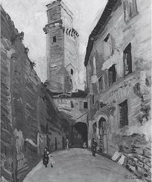 San Gimignano Oil Painting by Egidio Tonti