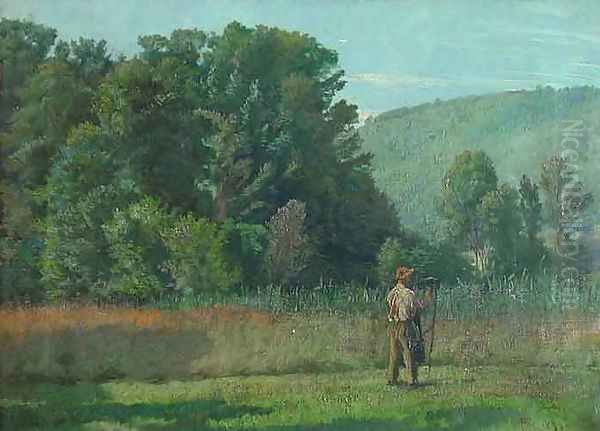 Work on the meadow Oil Painting by John False