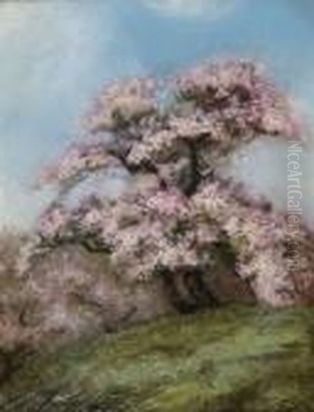 Lilac Trees Oil Painting by Francis William Topham