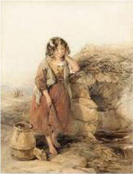 Collecting Water Oil Painting by Francis William Topham