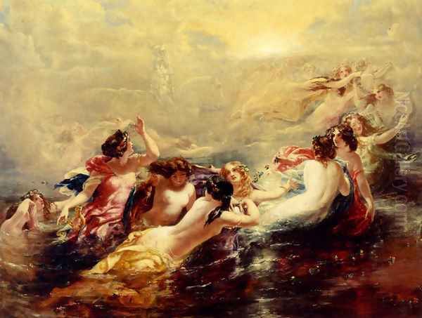 Sirens And The Night Oil Painting by William Edward Frost