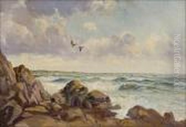 Meren Tyrskyja. Oil Painting by Woldemar Toppelius