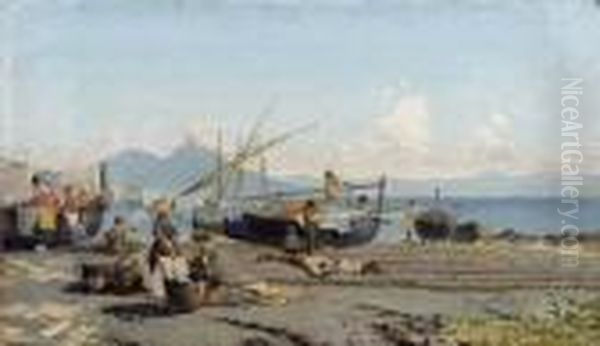 Il Riposo Dei Pescatori Oil Painting by Francesco Saverio Torcia