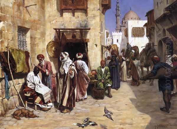 The Barber's Shop Oil Painting by Albert Joseph Franke