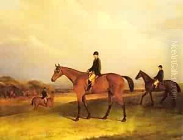 A Jockey On A Chestnut Hunter Oil Painting by John Faulkner