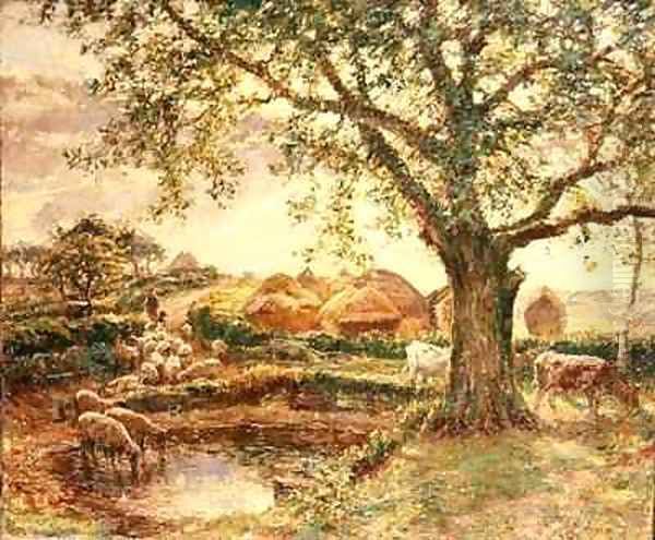 Hayricks Oil Painting by William Mark Fisher