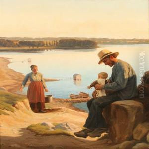 Fiskerfamilie Oil Painting by Wenzel Ulrik Tornoe