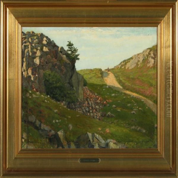 Rocky Landscape Oil Painting by Wenzel Ulrik Tornoe