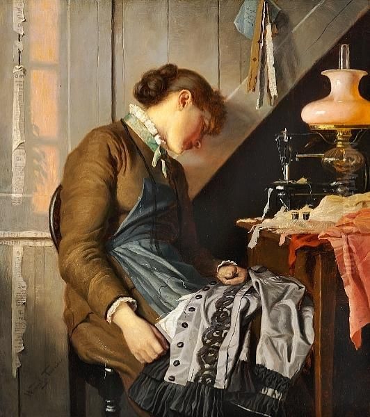 Tornoe: A Dressmaker On Whitsun Morning Oil Painting by Wenzel Ulrik Tornoe