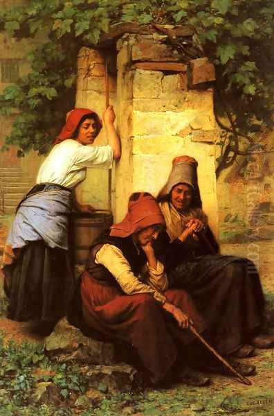 At The Well Oil Painting by Jacques-Eugene Feyen