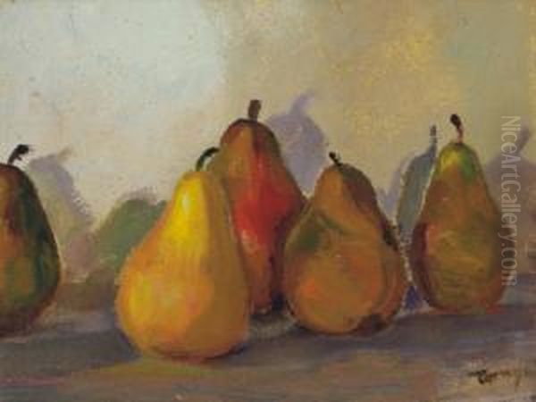 Still-life With Pears Oil Painting by Janos Tornyai