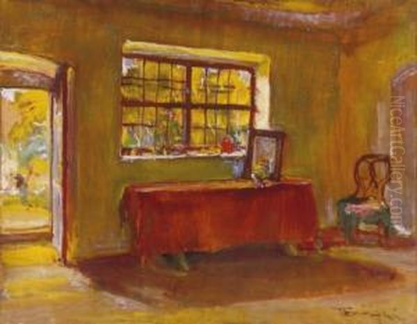 Studio In Szentendre Oil Painting by Janos Tornyai