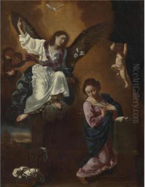 The Annunciation Oil Painting by Flaminio Torri