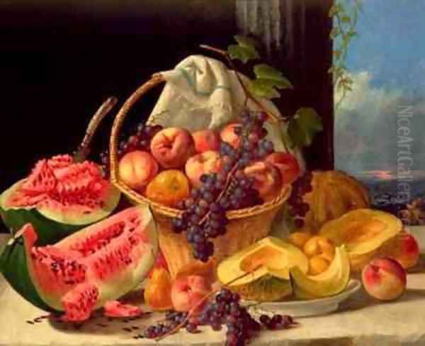 Still Life with Fruit Oil Painting by John F Francis