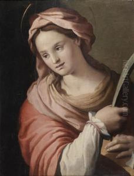 Sainte Catherine Oil Painting by Michele di Ridolfo del Ghirlandaio (see Tosini)