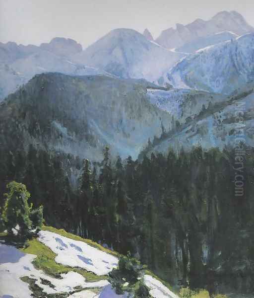 Tatra Mountains Oil Painting by Stefan Filipkiewicz