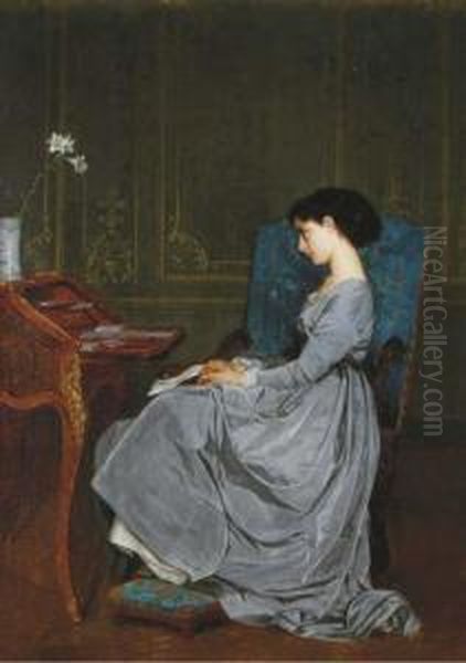 Contemplation Oil Painting by Auguste Toulmouche