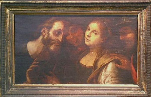 Christ And The Woman Taken In Adultery Oil Painting by Nicolas Tournier