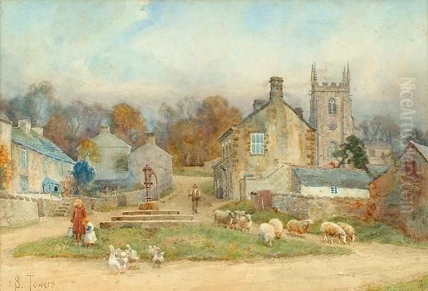 The Village Well Oil Painting by Samuel Towers