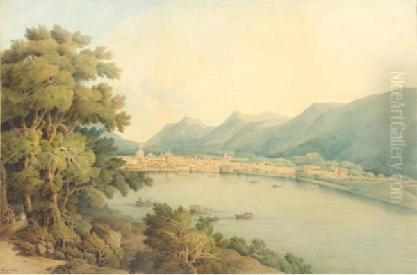 Lake Como Oil Painting by Francis Towne