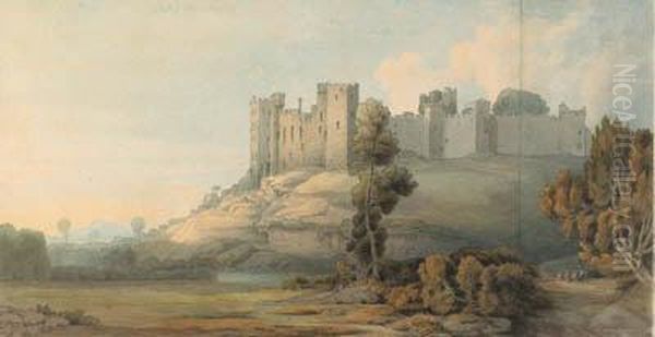 Ludlow Castle, Shropshire Oil Painting by Francis Towne