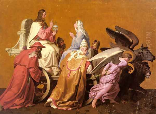 Der Triumph Christi (The Triumph Of Christ) Oil Painting by Joseph Ritter Von Fuhrich