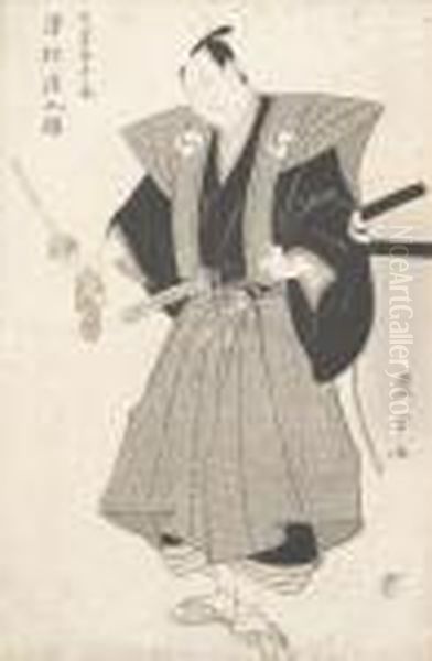 Kabuki-schauspieler Vor Dem Selbstmord Chushinguras. Oil Painting by Toyokuni