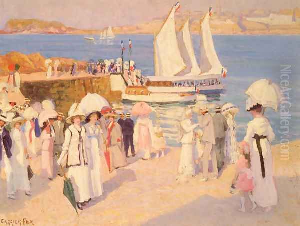 The Quay At Dinard Oil Painting by Ethel Carrick Fox