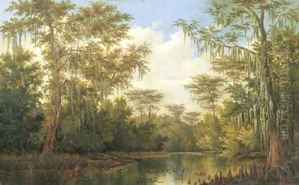 Water Lilies and Spanish Moss Oil Painting by Henry Chapman Ford