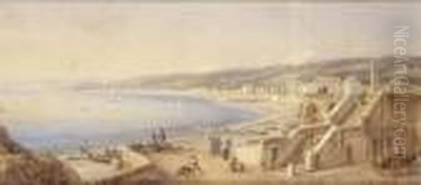 Vue De La Baie De Nice Oil Painting by Ercole, Hercule Trachel