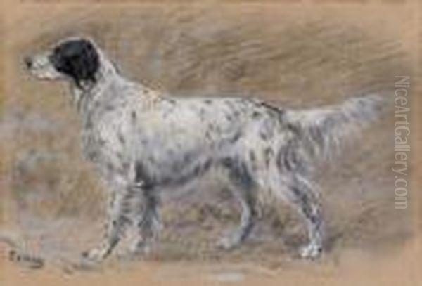 A Setter Oil Painting by John Martin Tracy