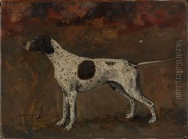 Portrait Of A Hunting Dog Oil Painting by John Martin Tracy