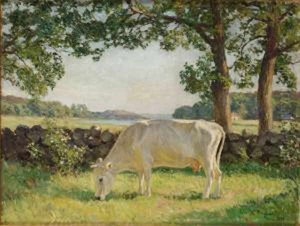 Ko I Sommarhage, Saro Oil Painting by Carl Tragardh