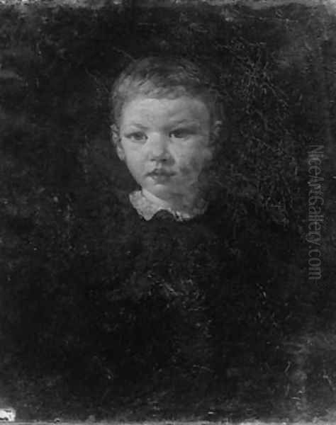 Ideal Head of a Boy (George Spencer Fuller) Oil Painting by George Fuller