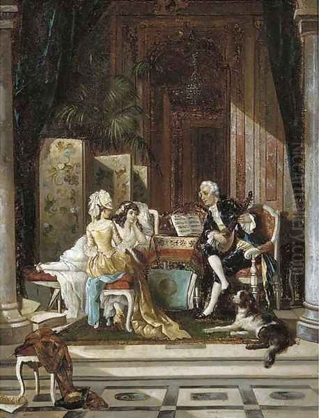 The serenade Oil Painting by Benjamin Eugene Fichel