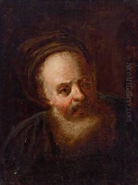 Ein Bartiger Mann Inorientalischer Gewandung Oil Painting by Johann Georg Trautmann