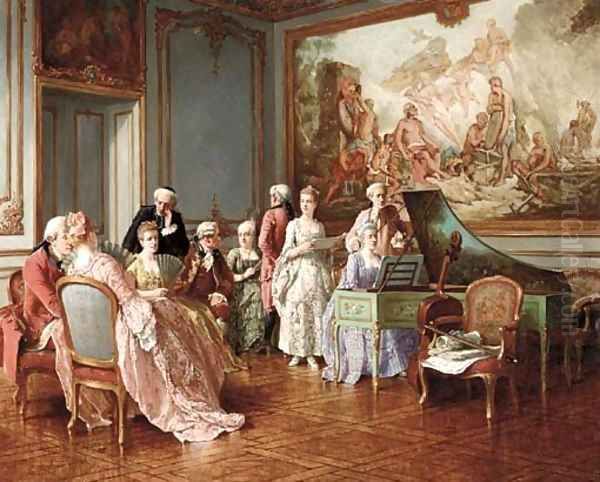 The Music Concert Oil Painting by Benjamin Eugene Fichel