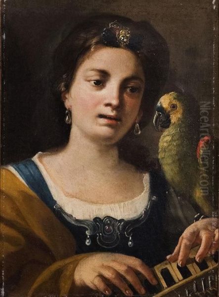 Giovane Donna Alla Spinetta Con Pappagallo (allegoria Dell