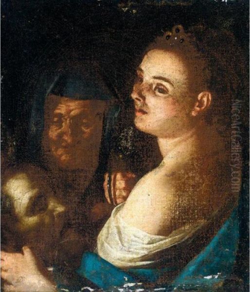 Judith With The Head Of Holofernes And Her Maidservant Oil Painting by Gaspare Traversi