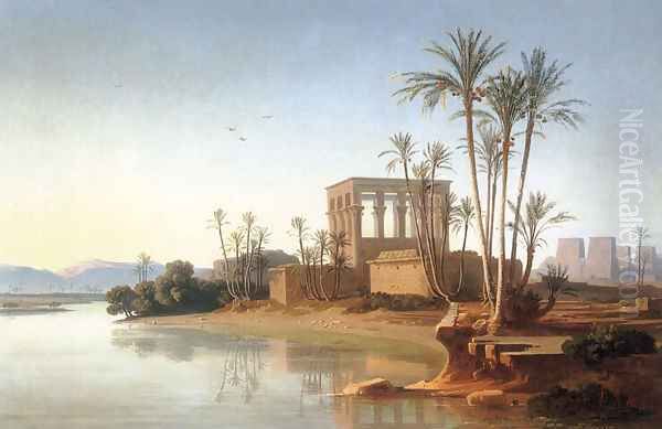 The Ruins at Philae, Egypt Oil Painting by Johann Jakob Frey