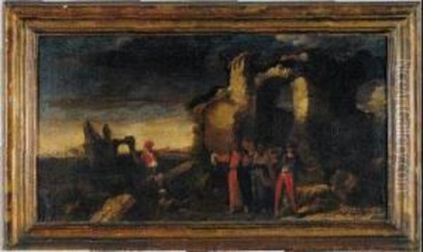 Resurrezione Di Lazzaro Oil Painting by Antonio Travi Il Sordo Di Sestri