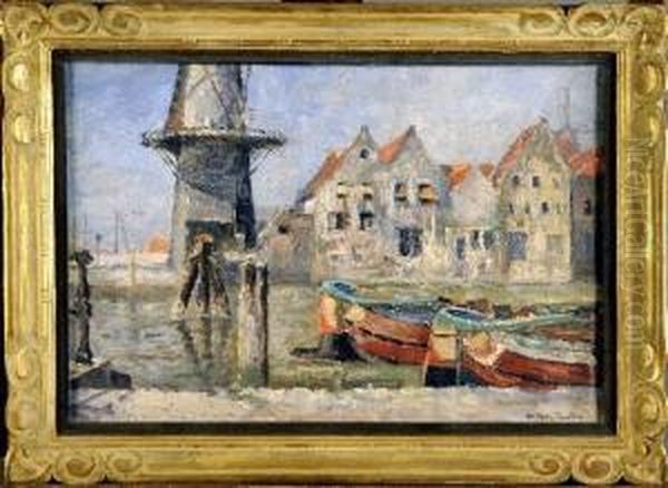 Le Port De Delft Oil Painting by Arthur Willaert Trealliw